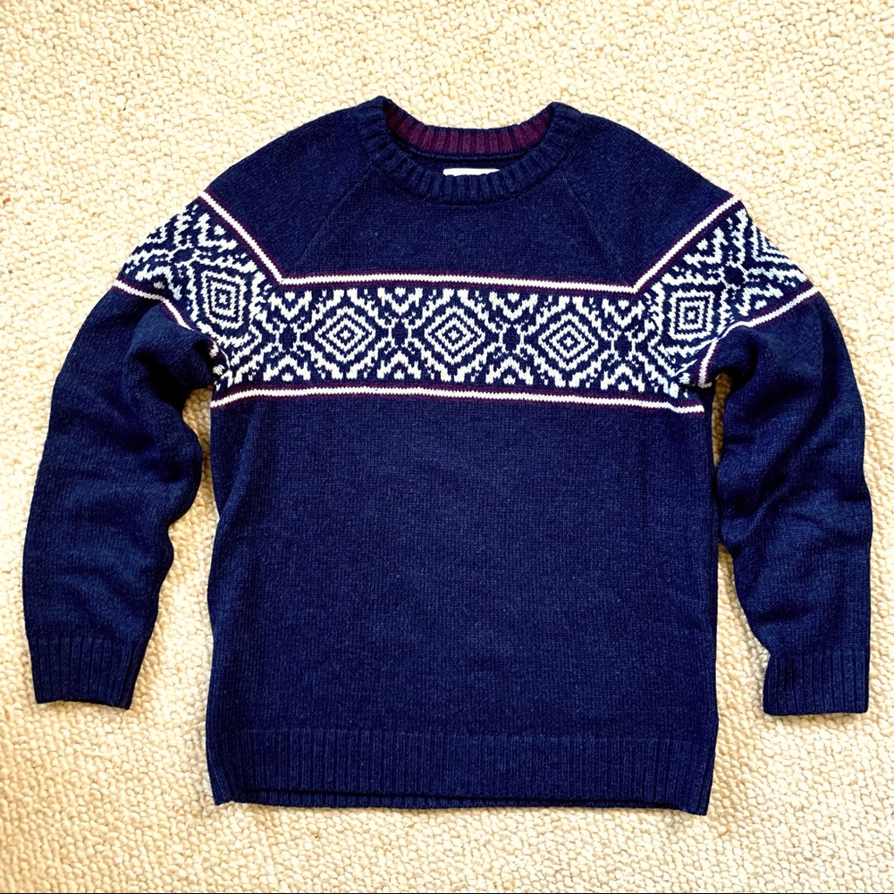 Men’s Fair Isle style pullover crew neck sweater